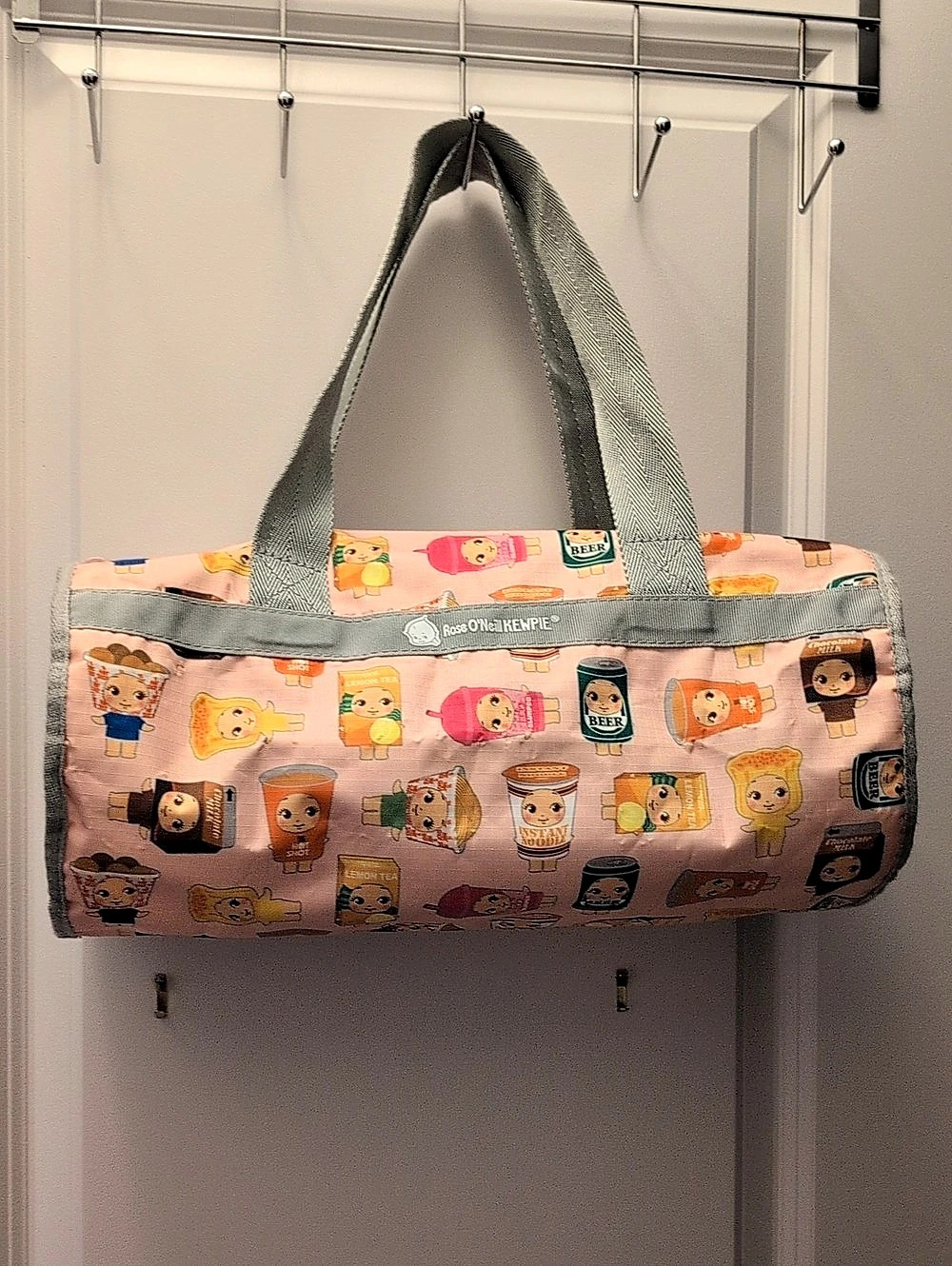 Rosco O'Neill Kewpie Printed Tote Bag in Pink & Gray